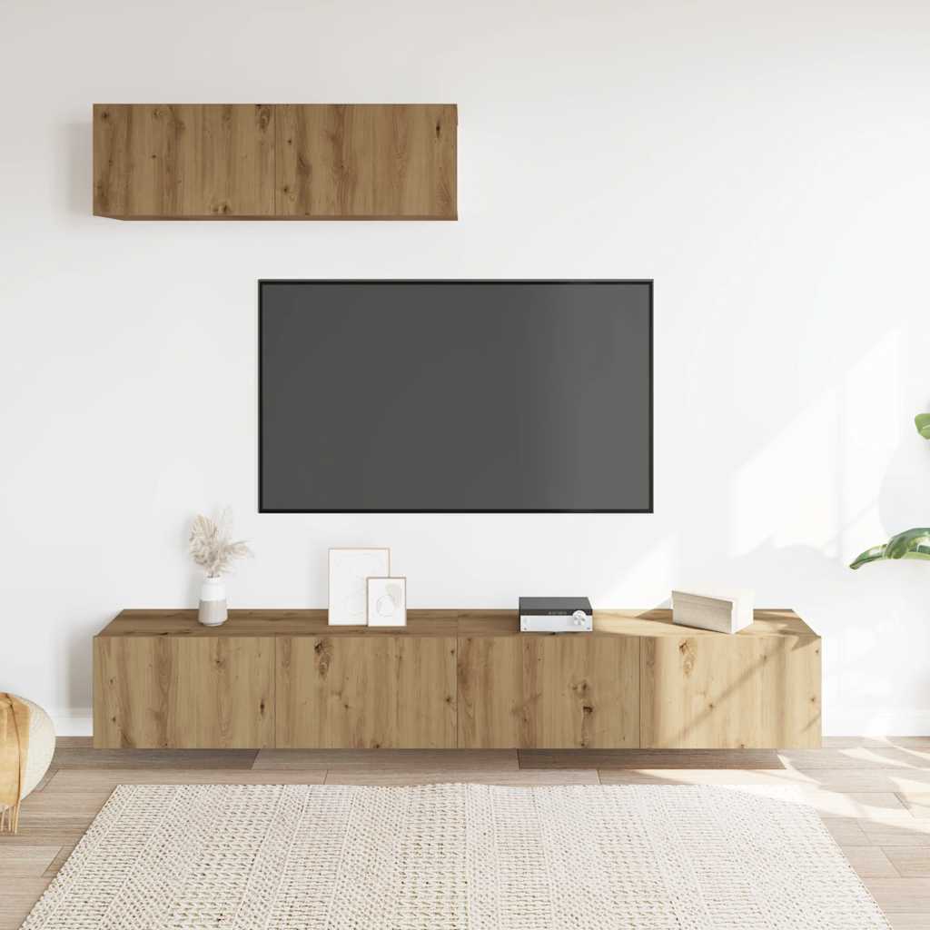 Mobili TV a Parete 3 pz Rovere 100x30x30 cm Truciolato - homemem39