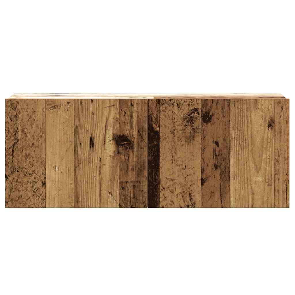 Set Mobile TV 8 pz Montato a Parete Legno Antico in Truciolato | homemem39