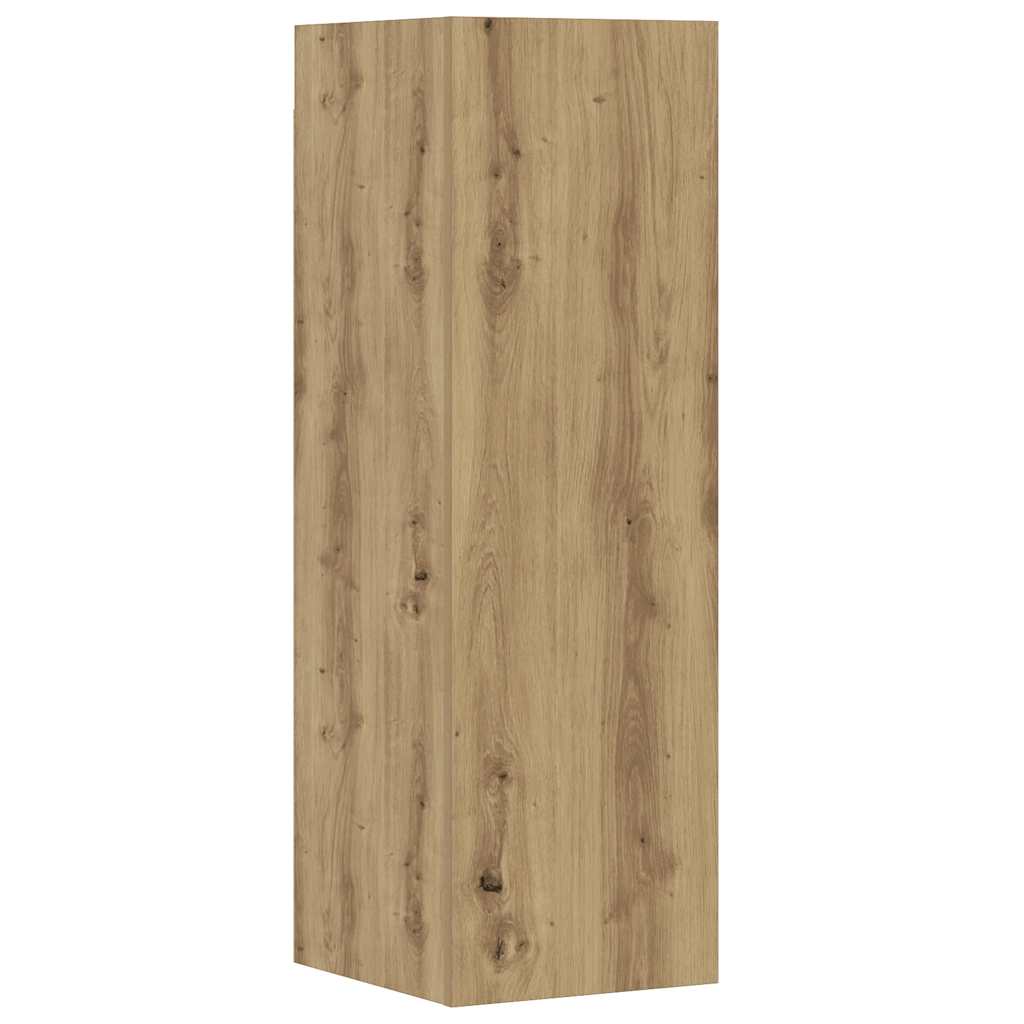 Set Mobile TV 8 pz Montato a Parete Rovere in Legno Multistrato | homemem39