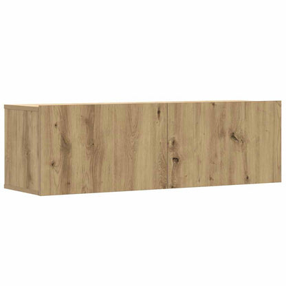 Set Mobile TV 8 pz Montato a Parete Rovere in Legno Multistrato