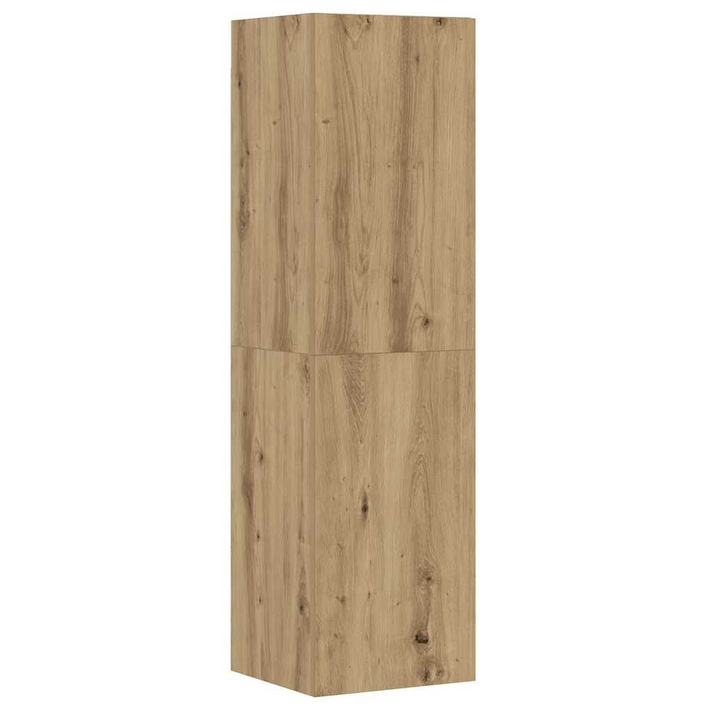 Set Mobile TV 8 pz Montato a Parete Rovere in Legno Multistrato | homemem39