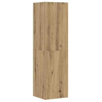 Set Mobile TV 8 pz Montato a Parete Rovere in Legno Multistrato | homemem39