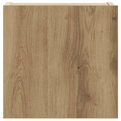 Set Mobile TV 8 pz Montato a Parete Rovere in Legno Multistrato