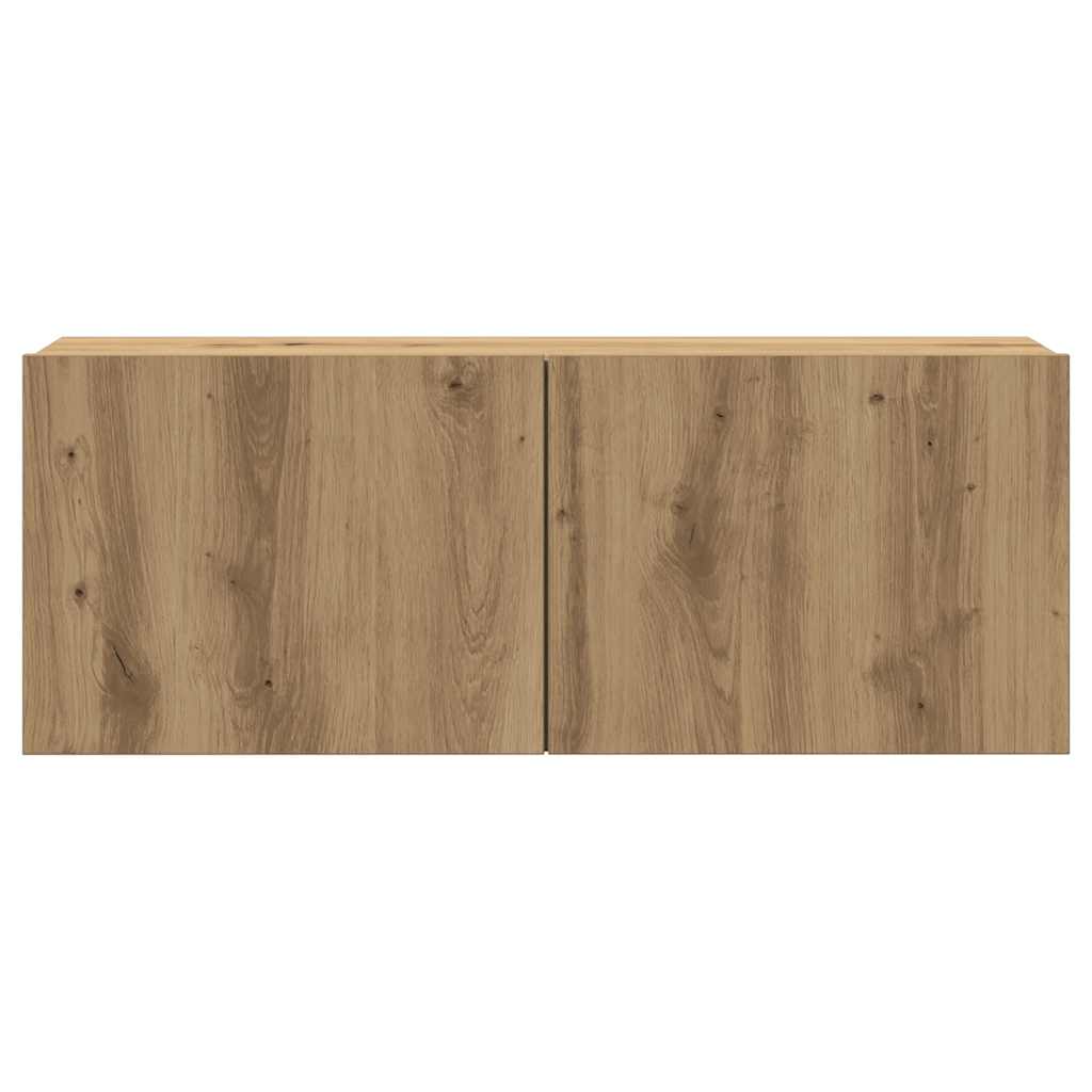 Set Mobile TV 7 pz Montato a Parete Rovere in Legno Multistrato | homemem39