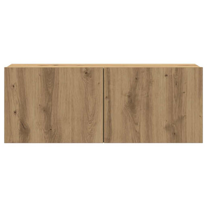 Set Mobile TV 7 pz Montato a Parete Rovere in Legno Multistrato | homemem39