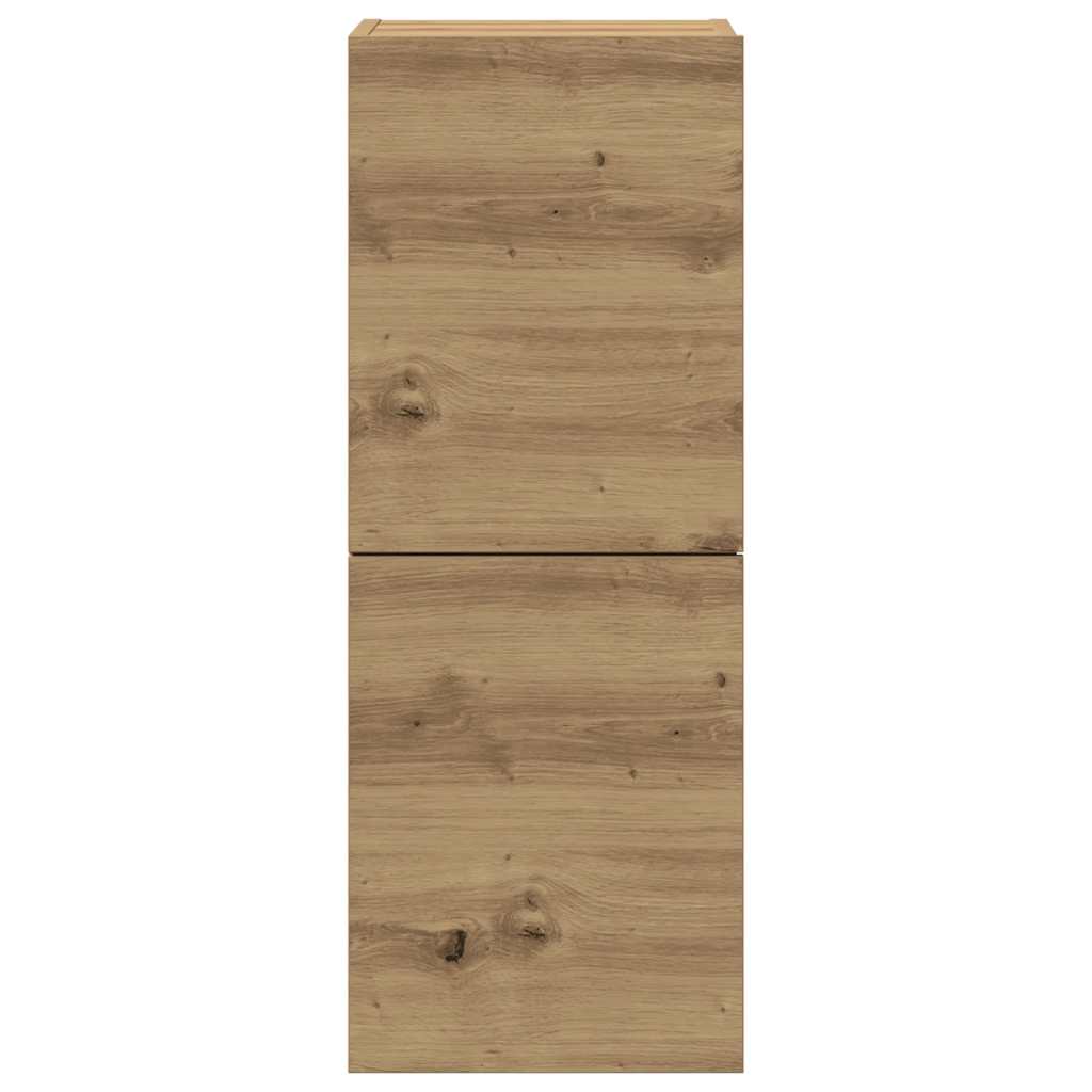 Set Mobile TV 4 pz Montato a Parete Rovere in Legno Multistrato - homemem39