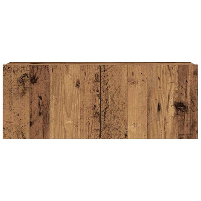 Set Mobile TV 7 pz Montato a Parete Legno Antico in Truciolato | homemem39
