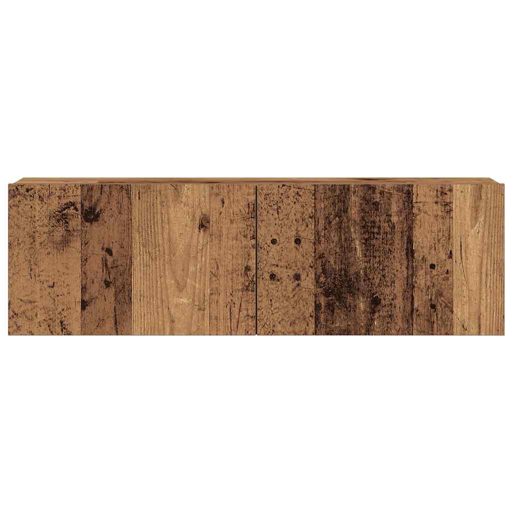 Set Mobile TV 7 pz Montato a Parete Legno Antico in Truciolato | homemem39