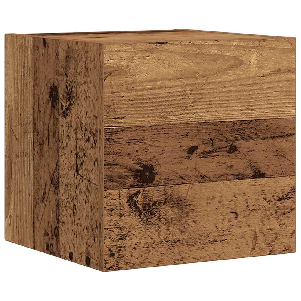 Set Mobile TV 7 pz Montato a Parete Legno Antico in Truciolato | homemem39