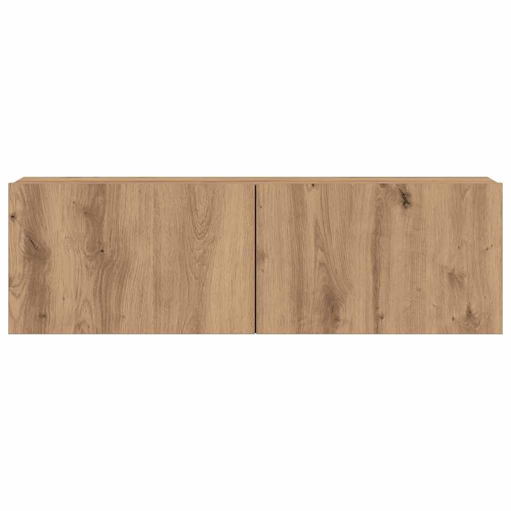 Set Mobile TV 7 pz Montato a Parete Rovere in Legno Multistrato | homemem39
