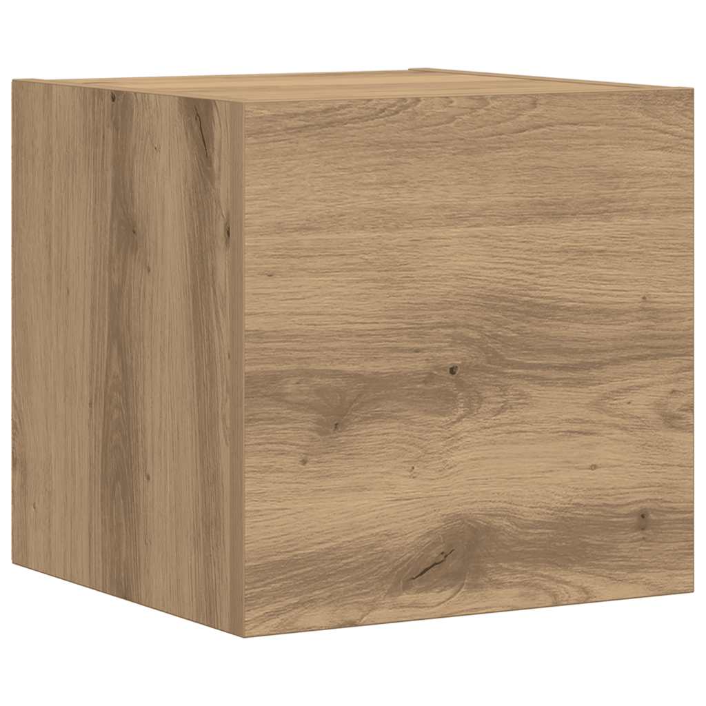 Set Mobile TV 7 pz Montato a Parete Rovere in Legno Multistrato