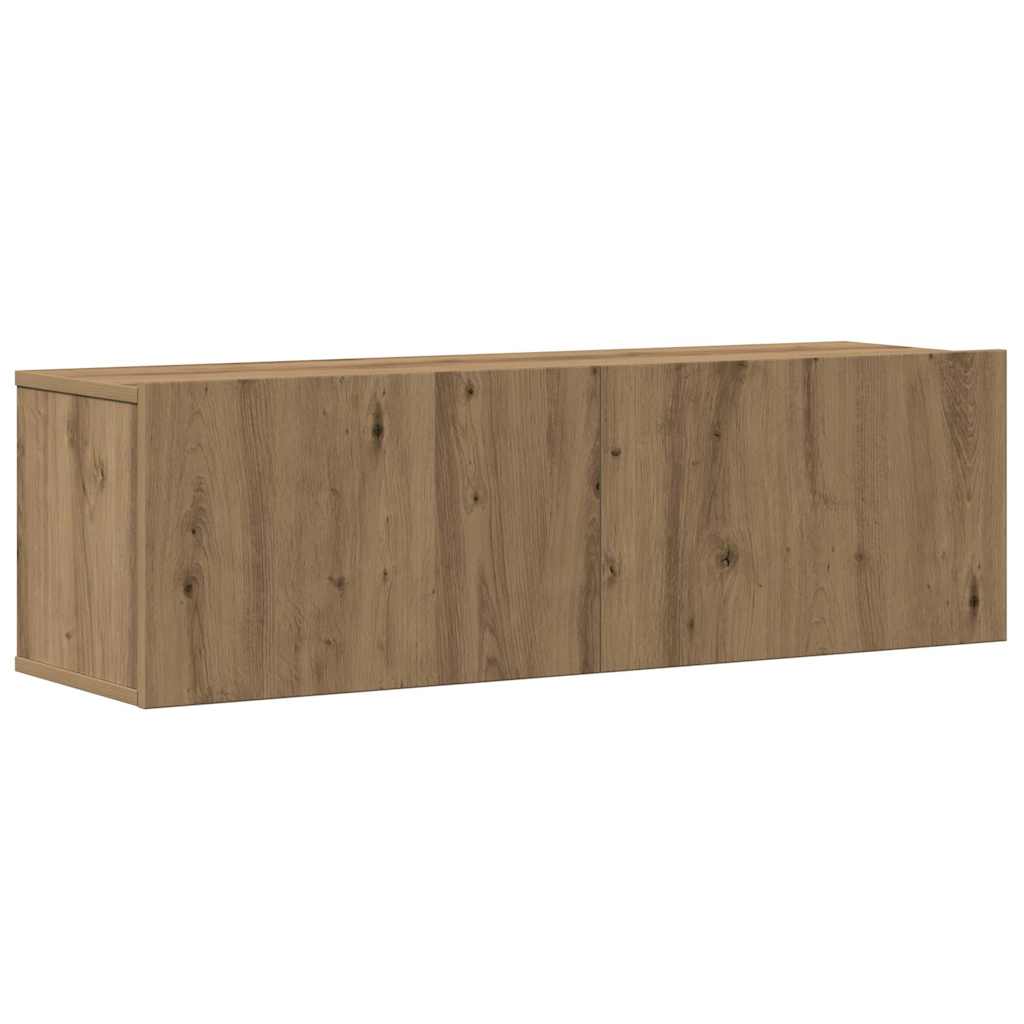 Set Mobile TV 8 pz Montato a Parete Rovere in Legno Multistrato