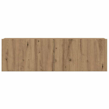 Set Mobile TV 8 pz Montato a Parete Rovere in Legno Multistrato