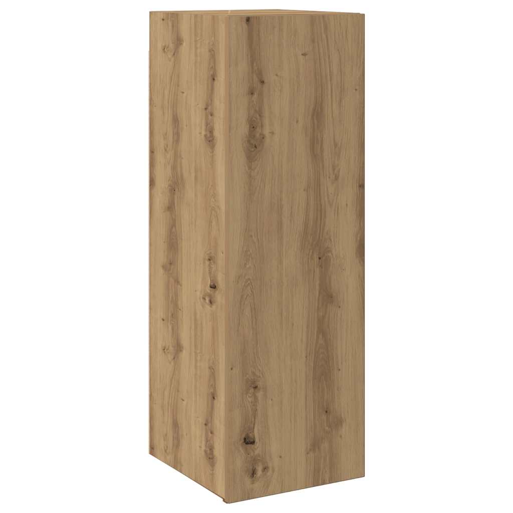 Set Mobile TV 4 pz Montato a Parete Rovere in Legno Multistrato | homemem39