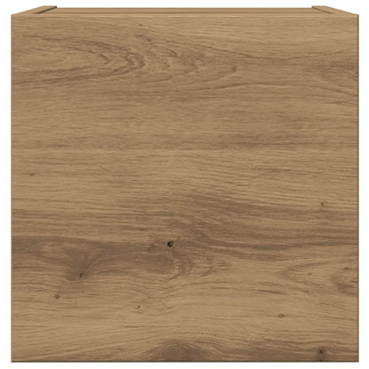 Set Mobile TV 4 pz Montato a Parete Rovere in Legno Multistrato