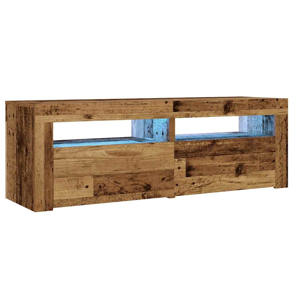 Comodini 2 pz con Luci LED Legno Antico 60x35x40 cm - homemem39