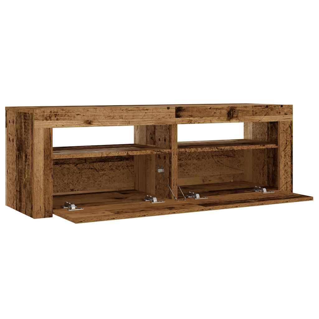 Comodini 2 pz con Luci LED Legno Antico 60x35x40 cm - homemem39