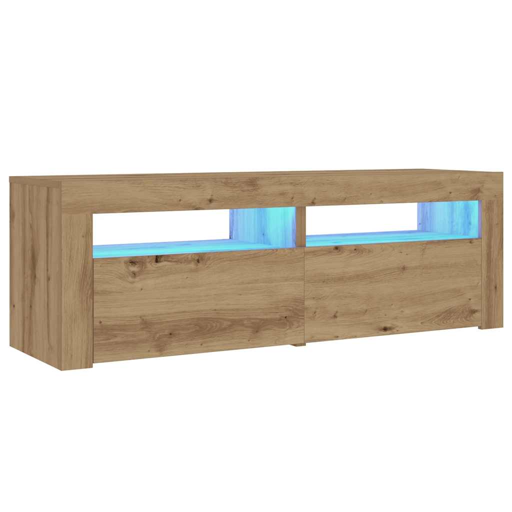Comodini 2 pz con Luci LED Rovere Artigianale 60x35x40 cm - homemem39