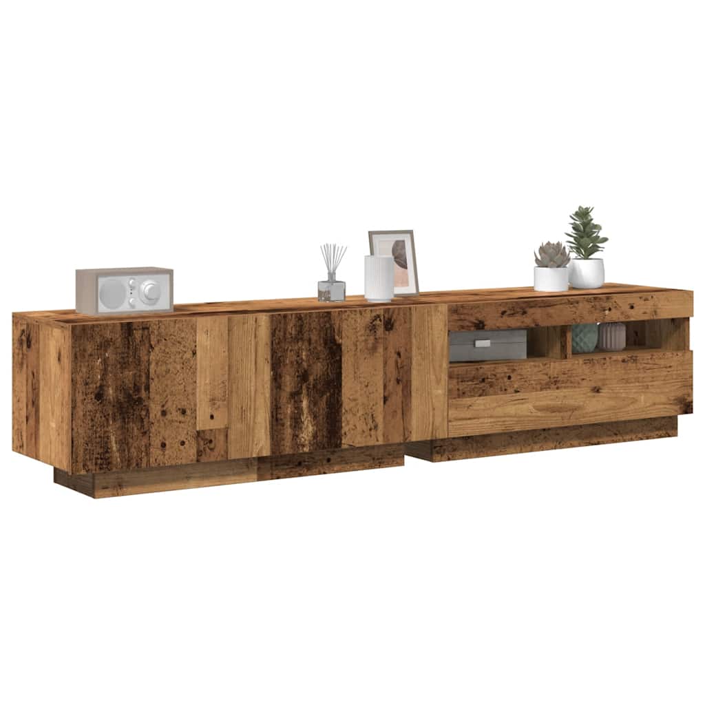 Mobile Porta TV con LED Artigianale 180x35x40 cm Multistrato | homemem39