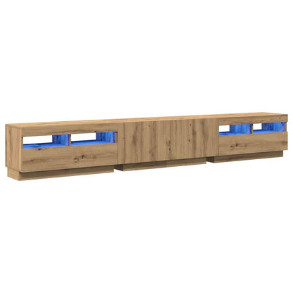 Mobile Porta TV con LED Artigianale 260x35x40 cm Multistrato | homemem39