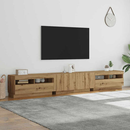 Mobile Porta TV con LED Artigianale 260x35x40 cm Multistrato