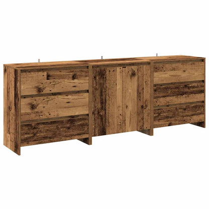 Credenza 3 pz Legno Antico in Legno Multistrato - homemem39