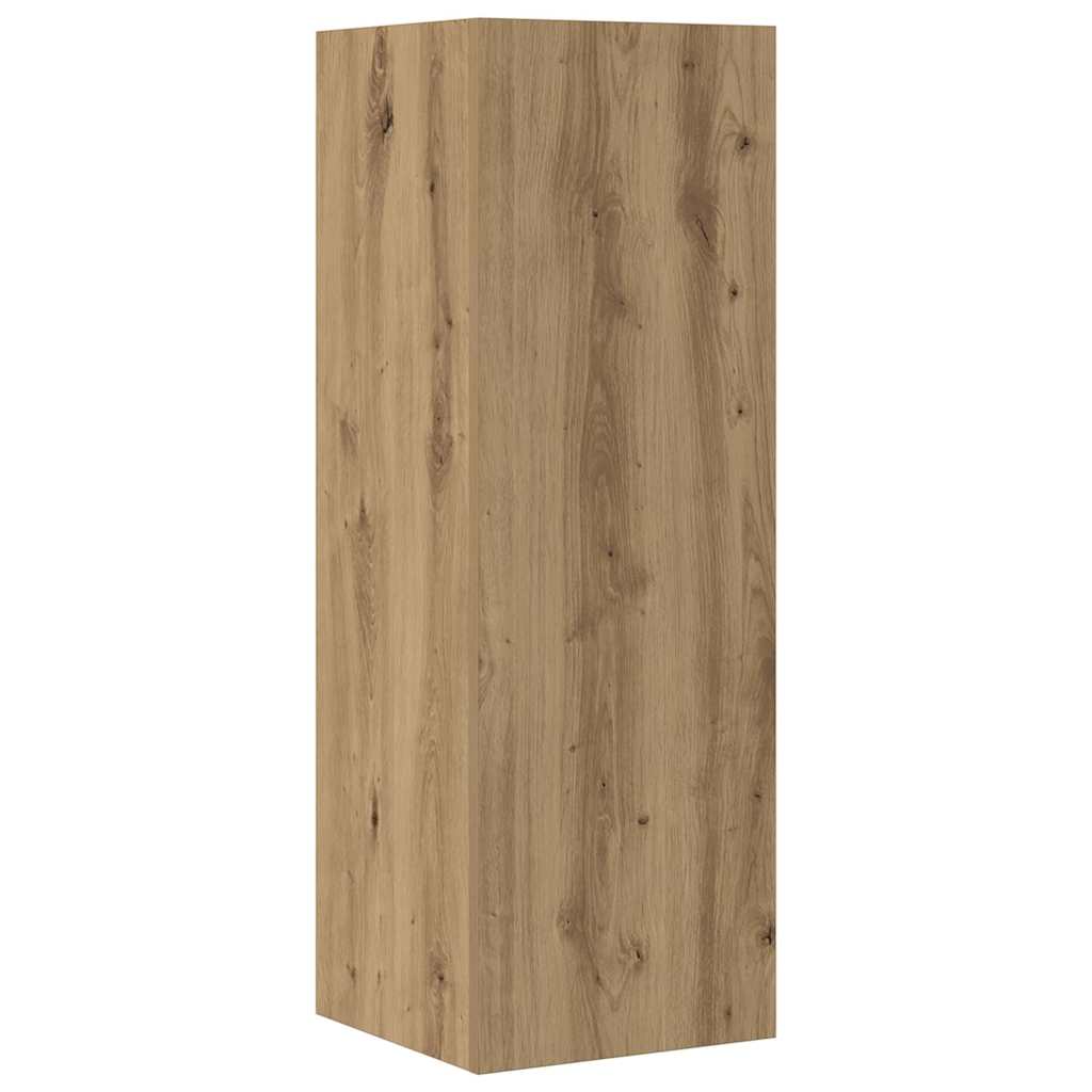 Set Mobile TV 4 pz Montato a Parete Rovere in Legno Multistrato