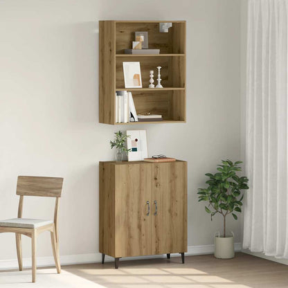 Credenza con Pensile Rovere Artigianale in Legno Multistrato - homemem39