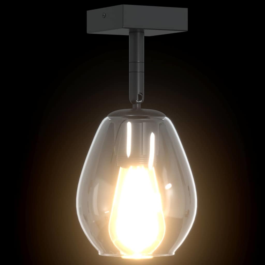 Faretto da soffitto Nero 13 x 13 x 26 cm Vetro e metallo - homemem39