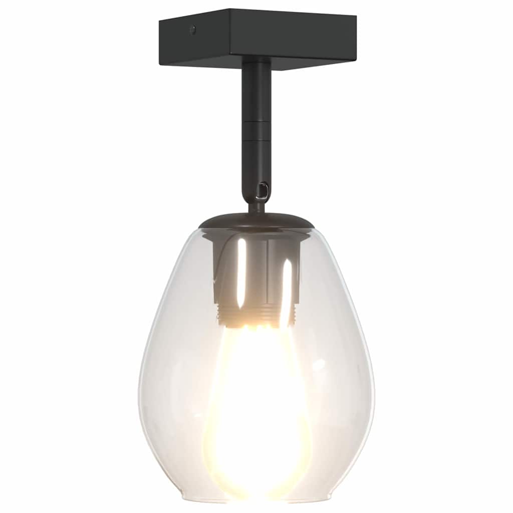 Faretto da soffitto Nero 13 x 13 x 26 cm Vetro e Metallo | homemem39