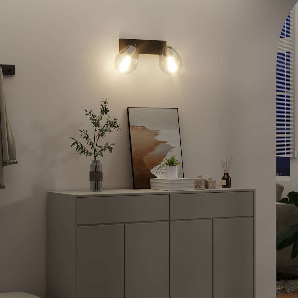 Faretto da soffitto Nero 33 x 13 x 26 cm Vetro e metallo - homemem39