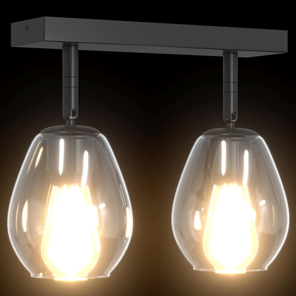 Faretto da soffitto Nero 33 x 13 x 26 cm Vetro e metallo - homemem39