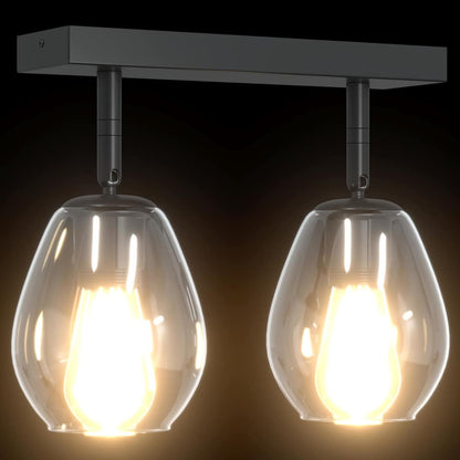 Faretto da soffitto Nero 33 x 13 x 26 cm Vetro e metallo - homemem39