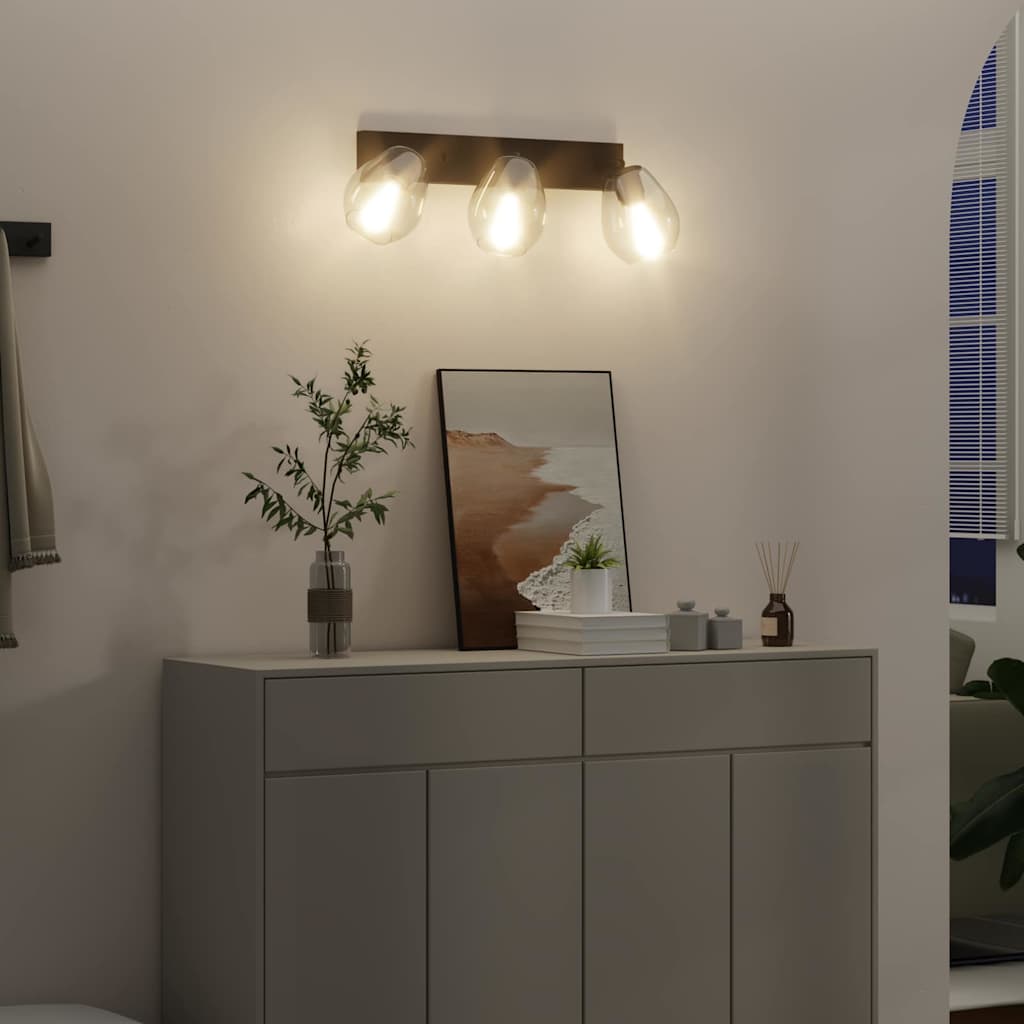 Faretto da soffitto Nero 54 x 13 x 26 cm Vetro e metallo - homemem39