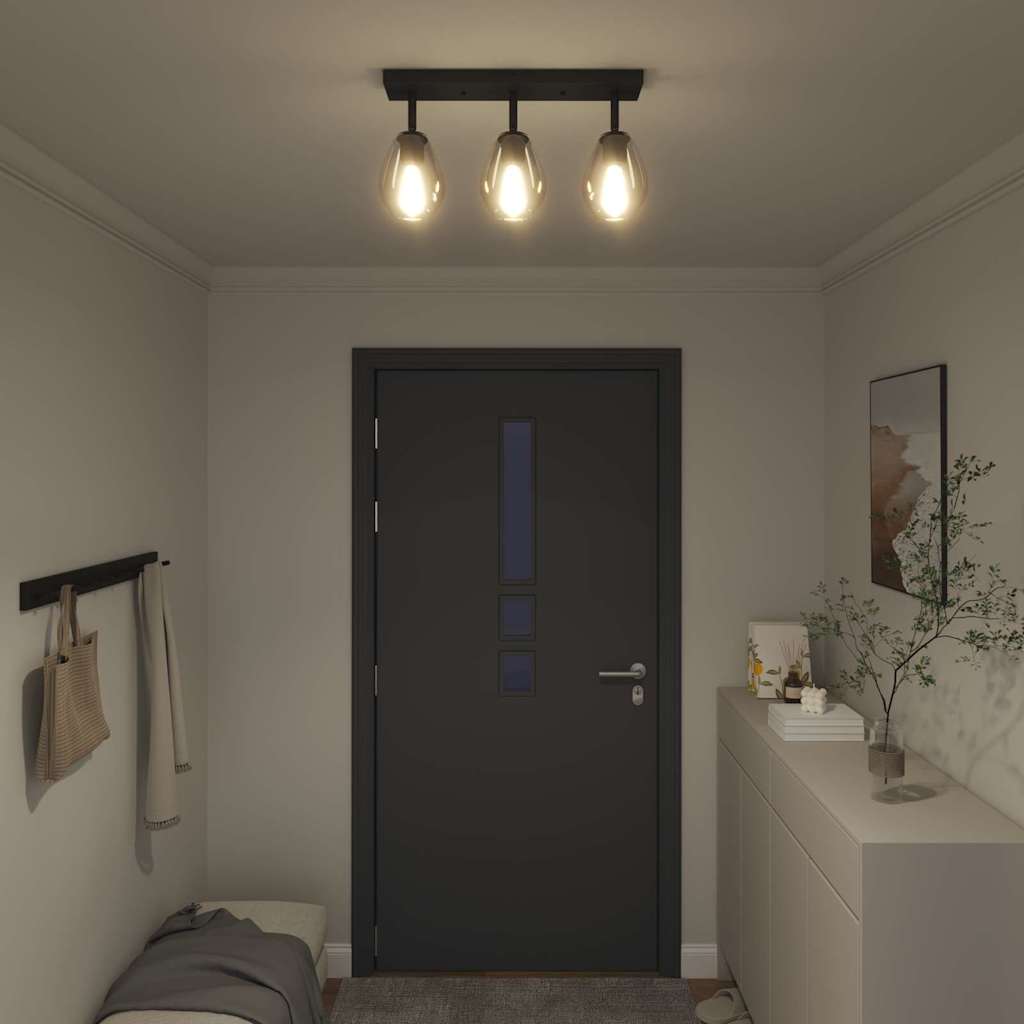 Faretto da soffitto Nero 54 x 13 x 26 cm Vetro e metallo - homemem39