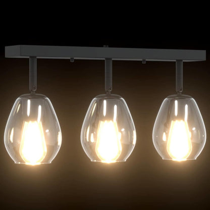 Faretto da soffitto Nero 54 x 13 x 26 cm Vetro e metallo - homemem39