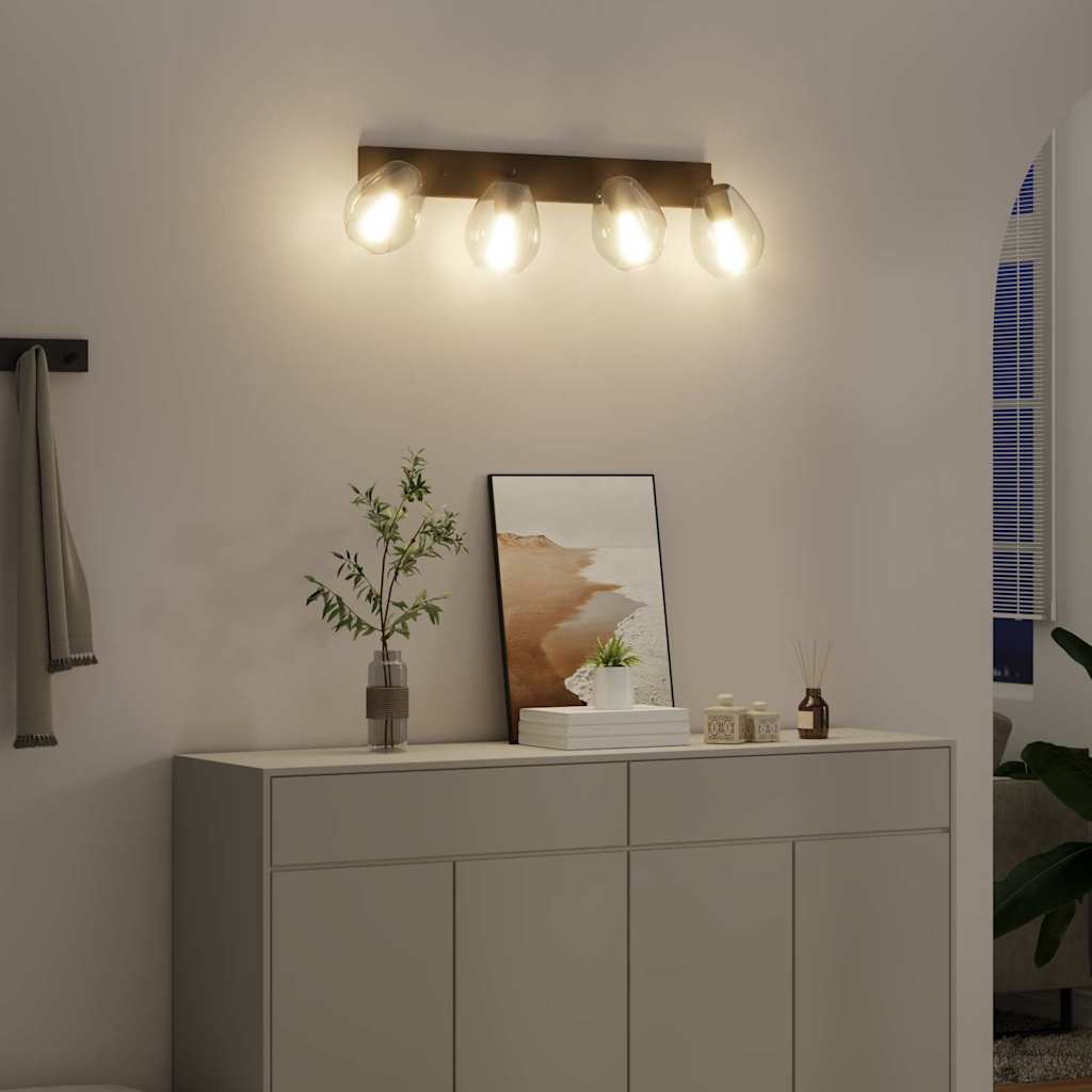 Faretto da soffitto Nero 70 x 13 x 26 cm Vetro e metallo - homemem39