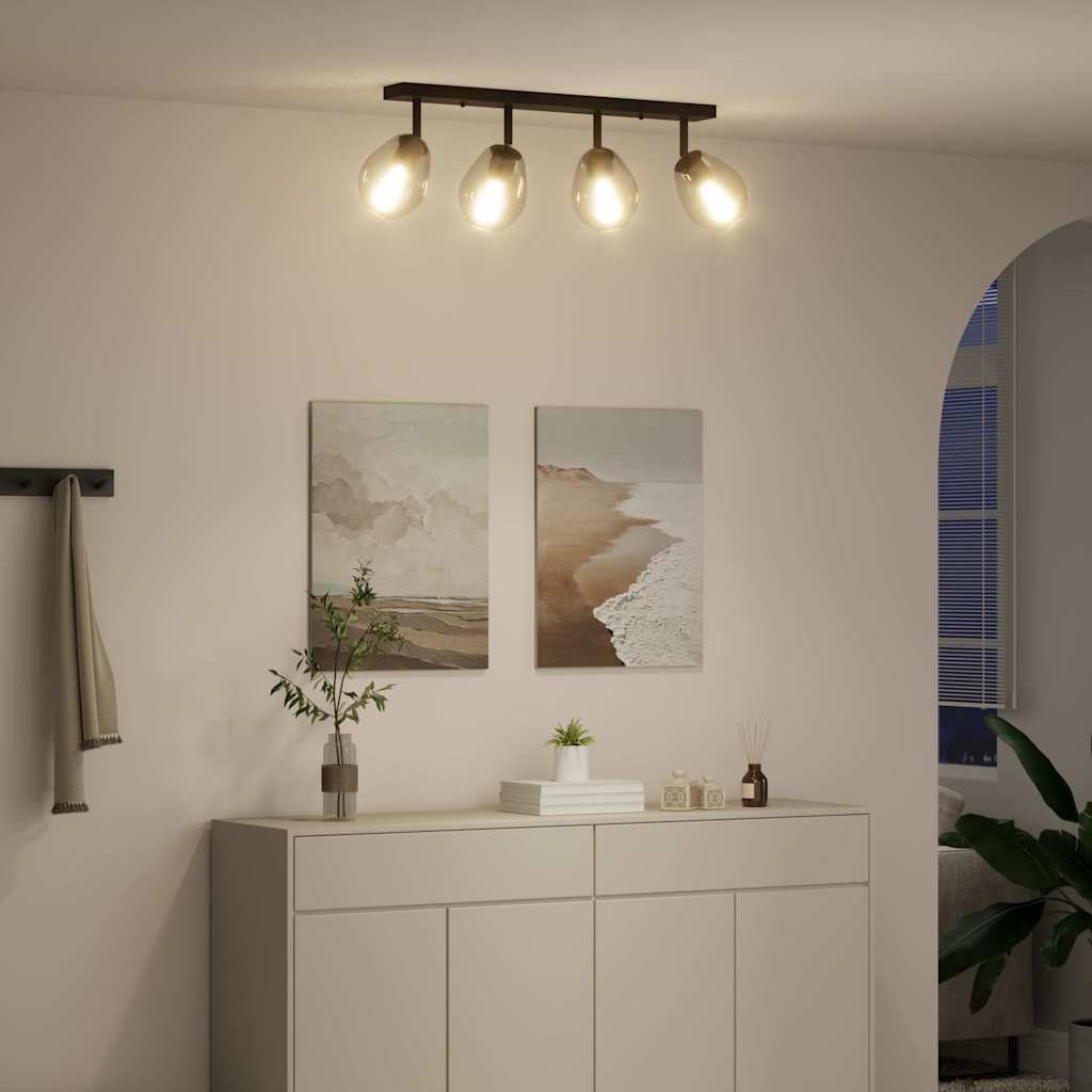 Faretto da soffitto Nero 70 x 13 x 26 cm Vetro e metallo - homemem39