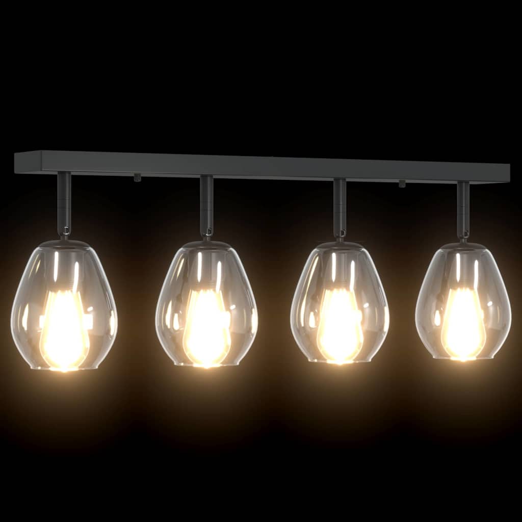 Faretto da soffitto Nero 70 x 13 x 26 cm Vetro e metallo - homemem39