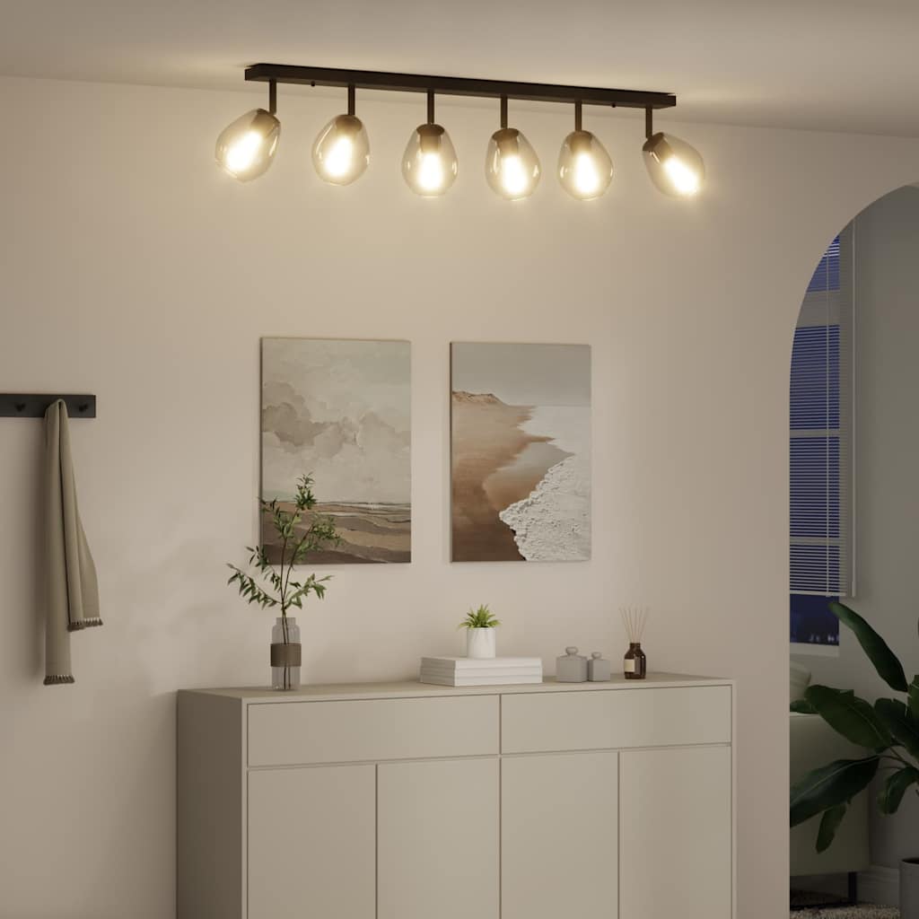 Faretto da soffitto Nero 110.5 x 13 x 26 cm Vetro e metallo - homemem39