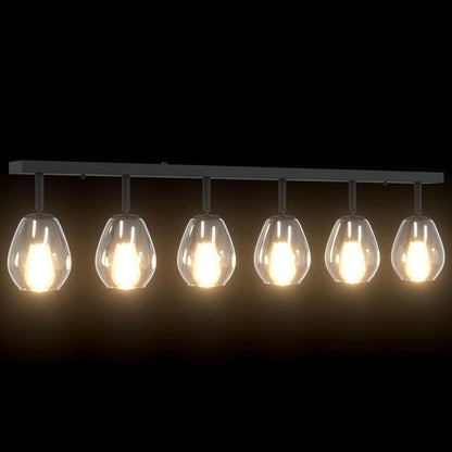 Faretto da soffitto Nero 110,5 x 13 x 26 cm Vetro e Metallo | homemem39