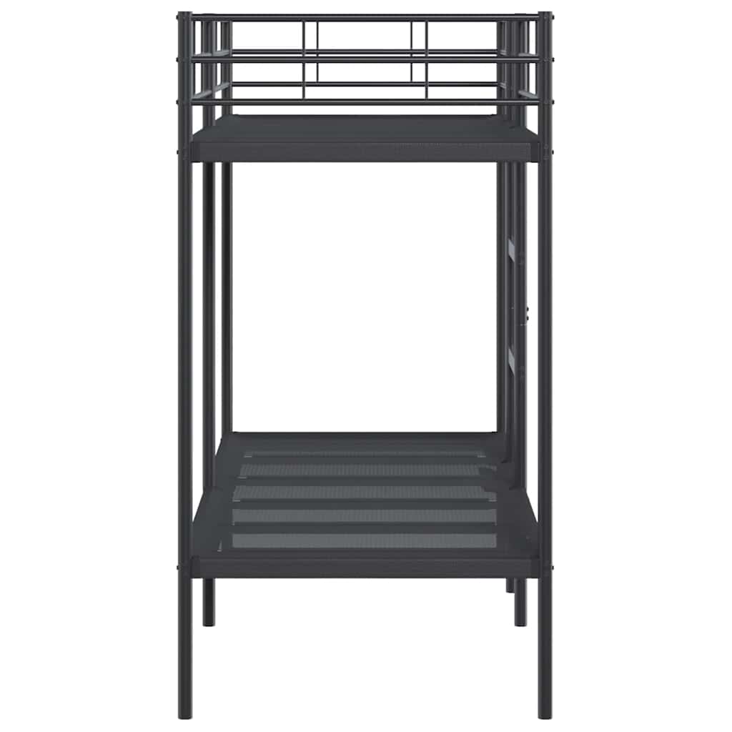 Letto a Castello senza Materasso Nero 75x190 cm in Acciaio - homemem39