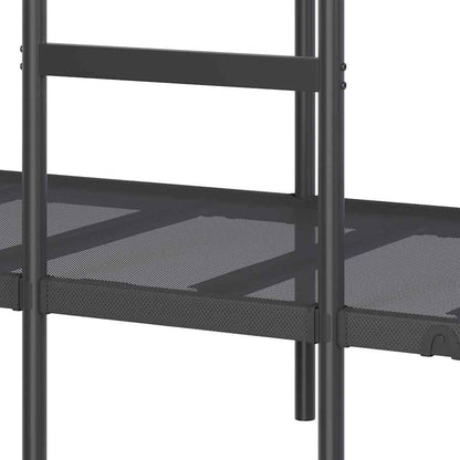 Letto a Castello senza Materasso Nero 90x200 cm in Acciaio