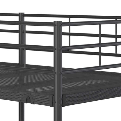 Letto a Castello senza Materasso Nero 100x190 cm in Acciaio