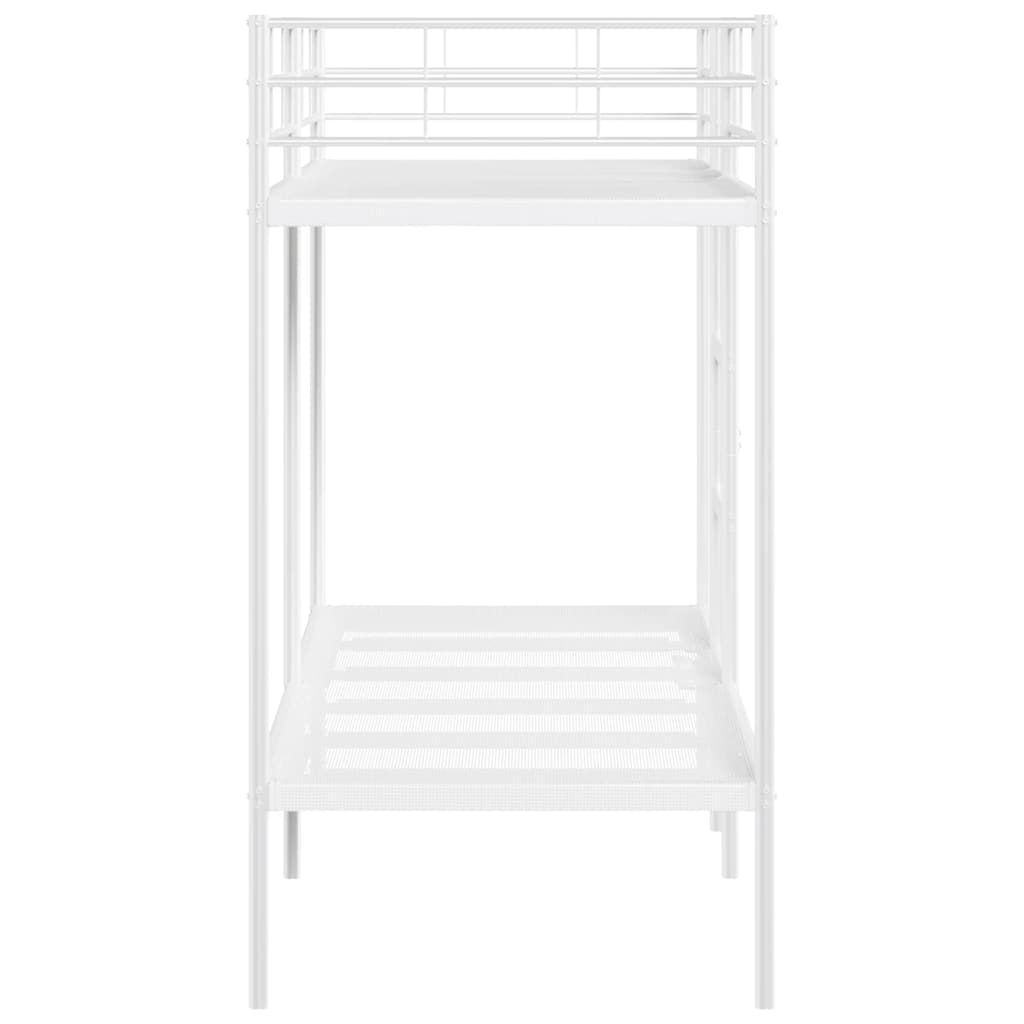 Letto a Castello senza Materasso Bianco 80x200 cm in Acciaio