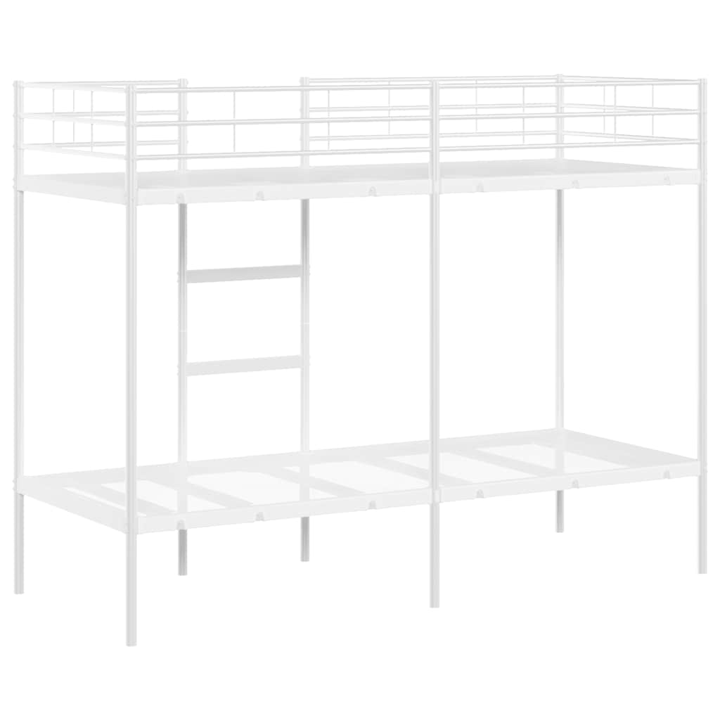 Letto a Castello senza Materasso Bianco 80x200 cm in Acciaio