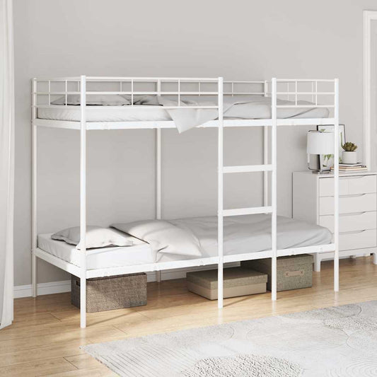 Letto a Castello senza Materasso Bianco 90x200 cm in Acciaio | homemem39