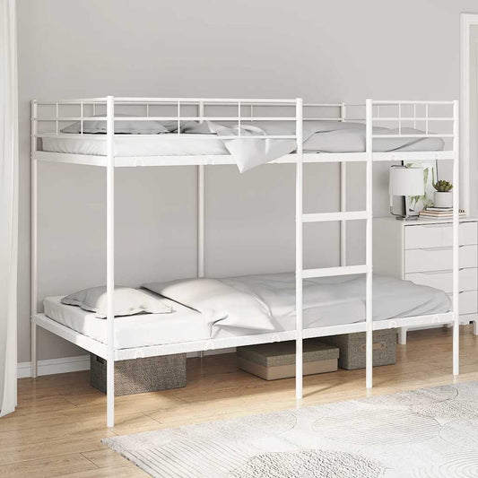 Letto a Castello senza Materasso Bianco 100x200 cm in Acciaio | homemem39