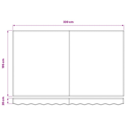 Telo di ricambio per tenda da sole Blu e Bianco 330 x 195 cm