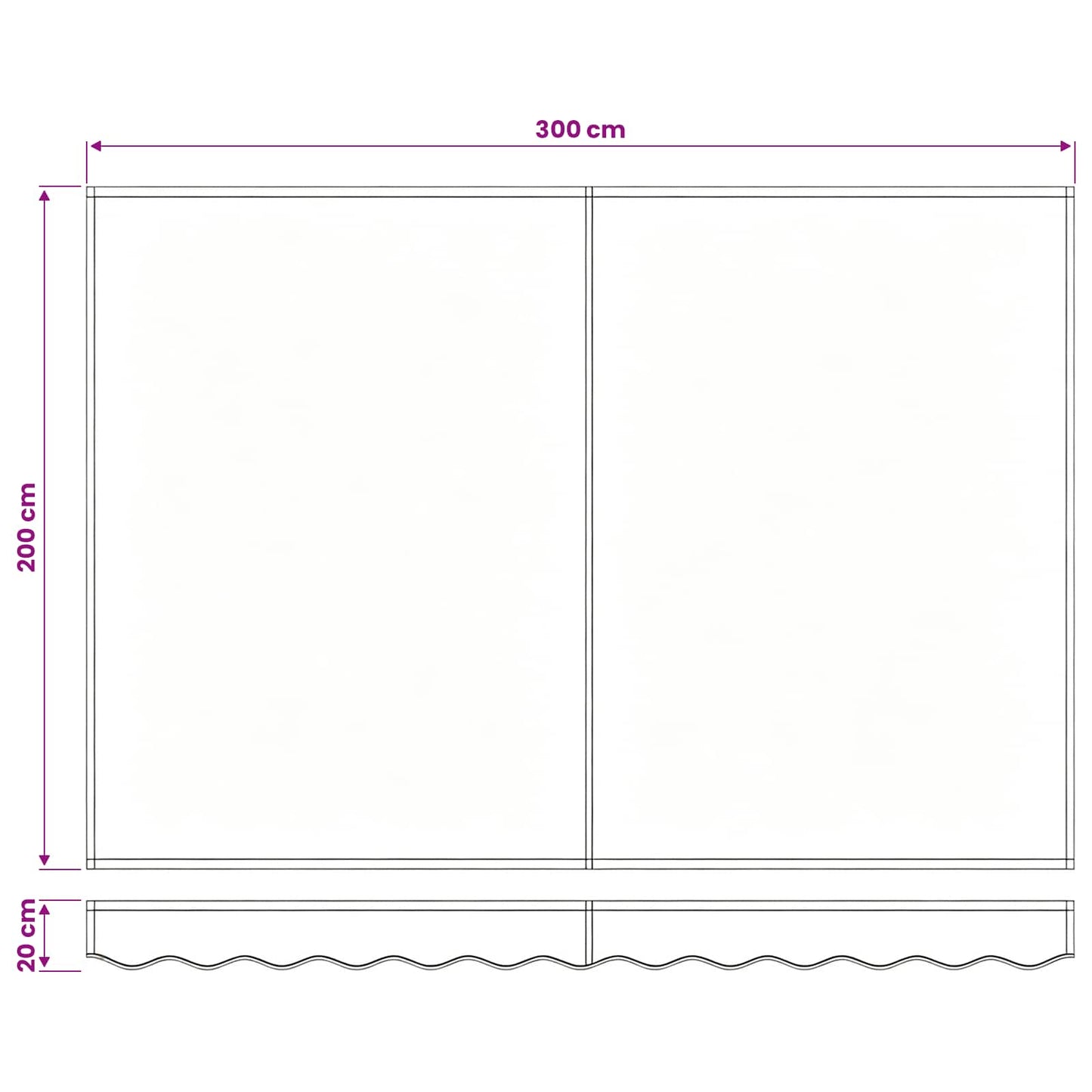 Telo di ricambio per tenda da sole Giallo e Bianco 280 x 195 cm | homemem39